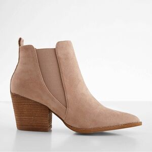 Beast Fashion James II Heeled Ankle Boot in Taupe